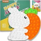 Easter Bunny Poppers, Bunny Carrot Pop Bubble Fidget Sensory Toy, Puzzle Popper, Easter Gifts for Kids,Toddler, Easter Basket for Toddlers Girl, Easter Toys, Stocking Easter Basket Stuffers (White)