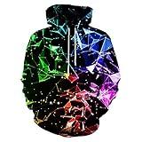 Asylvain Novelty Colorful Hoodies 3D Graphic Print Sweatshirts for Men Women Pullover Hoodie with Designs for Adult, Medium