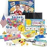 Alritz Pretend Teacher Playset, Role Pretend Play Kids School Toys Kit Include Map, Calendar, White Board Boys Girls Toys, Christmas Birthday Gift for Ages 5 6 7 8 9 10 11 12 13+