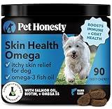 Omega Skin Health Chews for Dogs, Alaskan Salmon Oil, Omega-3 Fish Oil, Krill, Spirulina, Omega-3s, Healthy Skin & Coat, Itchy Skin, Dog Allergies, May Reduce Shedding (90 Count)