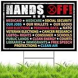No Kings Protest Signs Anti-45th President Democracy Protest Anti Maga Yard Signs | Against Racism, Resist Fascism, Resist Hate Garden Lawn Sign | Double Sided with H-Stake Metal (Wide 18x12inches)
