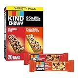 KIND Chewy Granola Bars, Variety Pack, Chocolate Chip and Peanut Butter Chocolate Chip, Gluten Free, 100 Calories, Whole Grains and Oats, 20 Count