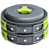 MalloMe Camping Cookware Mess Kit for Backpacking Gear – Camping Cooking Set - Camping's Pots and Pans Set - Backpacking Stove/Portable Stove Compatible - Camp Kitchen Equipment Accessories 1L Pot
