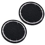 DBlosp Car Cup Holder Coasters, Bling Cup Holder Insert Coaster Car Interior Accessories-2.75 inch Silicone Anti Slip Crystal Rhinestone Car Coaster-Universal (Pack of 2)