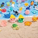 dsooldre 50pcs Mini Ocean Resin Animals Tiny Sea Animals Figurines Marine Miniature Plastic Animals Aquarium Ornaments Decorations for DIY Fish Tank Potted Micro Fairy Garden Dollhouse