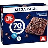 Fiber One 70 Calorie Brownies, Chocolate Fudge Snack Bars, Mega Pack, 18 Ct, 16 oz