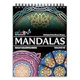 ColorIt Mandalas Volume VII Spiral Bound Adult Coloring Book with 50 Mandala Patterns for Relaxation and Stress Relief - Includes Perforated Pages, Thick Paper, Hardback Covers, and Blotter Page