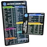 Air Fryer Magnetic Cheat Sheet Set - Air Fryer Accessories Cookbook - As Seen on the Today Show an Easy to Use AirFryer Time Chart Set - Strong Magnet Quick Reference Cooking Guide for Frying (Black)