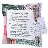 Fanfanwin 1 Pc Mini Prayer Quilt with Cross Inside, Vintage Pocket Scripture Prayer Quilt Squares Sympathy Christian Gifts for Women Pastor Appreciation Father's Day Graduates Gifts