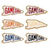 6pcs Game Day Patches, Gold Edges Gameday Iron on Patches Chenille Embroidered Patches Sew on Appliques for Clothing Jacket Backpack Hat Bag Dress Shoe Repair Sewing Decoration DIY (6 Colors)