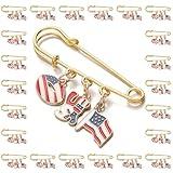 PHAETON 20PCS Patriotic American Flag Brooch Pin 4 th of July Brooch Pin Fourth of July Celebrate Independence Day Brooch Pins for Women Men