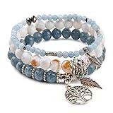 Jardme Beaded Bracelets for Women, Healing Stone Crystal Bracelets Tree of Life Stretch Chakra Bracelet Set, Jewelry Gifts for Women