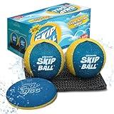 Ultimate Skip Ball (Yellow/Cyan) Top Beach Games, Water Toys & Gifts for Kids Birthday Presents & Cool Summer Ideas for Boys Girls Men Women - Best for Family Sand & Swimming Pool Fun 2024
