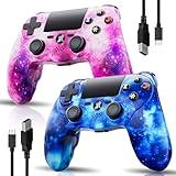 Controller for PS4, Wireless Controller 2 Pack for Sony PlayStation 4/Slim/Pro, Remote Control with 6-Axis Motion Sensor/Double Vibration/Sensitive Touch Pad/Speaker & 3.5mm Audio Jack/800mAh Battery