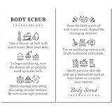 Havongki - 100 Pack - 2 x 3.5 Premium Body Scrub Instructions Cards Care Supplies for Handmade Maker - BS05A100_N