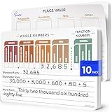 SCRIBBLEDO Place Value Chart Math Practice 9”x12” Small White Board Dry Erase Sheets Math Manipulatives Math Supplies Homeschool Teacher Students Classroom Pack of 10 Sheets