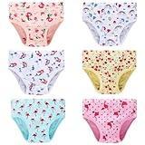 Family Feeling Little Girls Cotton Underwear Assorted Prints Panties 6-Pack Size 5