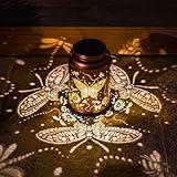 Solar Lanterns Outdoor Butterfly Hanging Solar Lights Butterfly Gifts for Women Men Metal Lantern Waterproof LED Decorative Garden Light for Yard Patio Front Porch Outside Gardening Décor