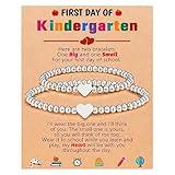 UPROMI First Day of Kindergarten Bracelet Gift Mommy and Me, Back to School Gifts Stuff First Day of School Bracelet Mom Mother Daughter