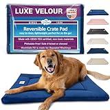 Pet Dreams Dog Crate Pad - Washable Kennel Mat, Crate Pads for Dog Cages, Non-Toxic, Flat Indoor Cat Bed, Fits iCrate 18, 24, 30, 36, 42, 48 Inches (Blue, Medium, 30")