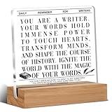 Writer Gifts for Women Men, Author Gifts for Writing Lover Journalist, Author Home Decor Office Desk Sign Keepsake