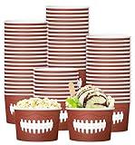 FVEOCR 50 Pieces Football Snack Bowls Football Serving Bowl Game Day Football Bowls Party Supplies Disposable Serving Bowls Football Paper Bucket for Football Theme Dinners Sports Event Party Dinners