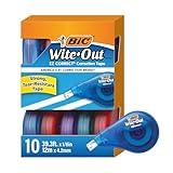 BIC Wite-Out Brand EZ Correct Correction Tape, 39.3 Feet, 10-Count Pack of White Correction, Tear-Resistant Tape Office or School Supplies
