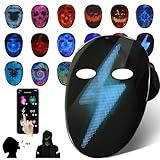 Depointer Life Led Mask with Voice Recognition Gesture Sensing, Light up Mask with Programmable App Multi-Patterns Display, Colorful Shining Mask for Halloween Xmas Costume Party