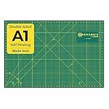 Crafty World 24 x 36 Cutting Mat for Sewing, Self Healing Double Sided Quilting Crafts Mat - Fabric Cutting Mat - Non Slip surface - Rotary Cutting Board Green