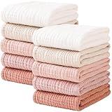Konssy 10-Pack Muslin Baby Burp Cloths Sets for Baby Girls and Boys, 100% Cotton Soft & Absorbent Burp Rags for Newborn & Infant