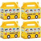 ojustbeok 12Pcs School Bus Party Treat Boxes School Bus Gift Box Party favor Yellow School Bus Goodie Gift Boxes for Kids Classroom Decorations Welcome Back to School Birthday Baby Shower Supplies