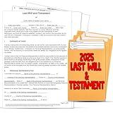 Zastic! 2025 Last Will and Testament Kit: Blank Legal Last Will Testament Forms, Do It Yourself Legal Will Maker Templates - End of Life Planning Kit - Includes 3 Blank Forms, Guide, & Envelopes