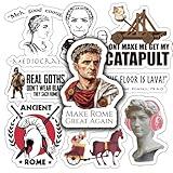 Ancient Rome History Stickers: 50pcs Decals for Laptops, Water Bottles, Scrapbooks, and Journals - Featuring Famous Figures, Iconic Quotes, and Landmarks - an Ideal Gift for History Lovers