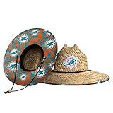 FOCO Mens Nfl Team Logo Floral Lifeguard Beach Sun Straw Hat, Team Logo