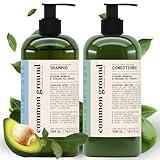 Common Ground Volumizing Natural Shampoo and Conditioner Set, Paraben and Cruelty Free, Organic, Vegan, Plant-Based Ingredients, Botanical Scent and Avocado Oil Extract, for Men, Women