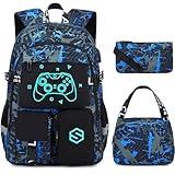 Scothen Boys Backpack, Cool Luminous School Backpacks for Boys with Lunch Bag Pencil Case, Kids Backpack Kindergarten Elementary Middle School Book Bags for Teen Boy Children with USB Charging Port