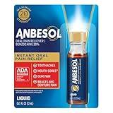 Anbesol Maximum Strength Liquid, Instant Oral Pain Relief For Toothaches, Mouth Sores*, Gum, Braces & Denture Pain, ADA Accepted, 0.41 oz