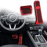 ANFOKAS Compatible with Mazda CX-5 CX-9 3 6 Accessories Anti-Slip Sporty Car Foot Pedal Covers Rest Brake Gas Accelerator Pedal Pads -Red