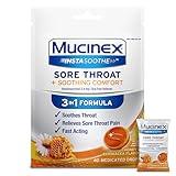 Mucinex Instasoothe Sore Throat Relief Drops, Sore Throat Lozenges, Sore Throat Medicine with Hexylresorcinol, Cough Drops Alternative, Honey & Echinacea Flavor Medicated Numbing Throat Drops, 40 ct