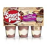 Snack Pack Chocolate Vanilla Pudding Cups, 6 Count, 8 Pack