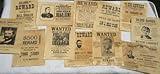Set of 12 Reproduction Old West Wanted Reward Posters by Collectible Badges