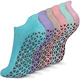 Non Slip Yoga Socks with Grips for Pilates, Ballet, Barre, Barefoot,Bikram,Hospital Anti Skid Socks for Women and Men