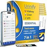 Urinify Mobile App Urine Test Strips -Trusted at Home Kidney and Liver Test Kit, Urinary Protein, UTI Test, Hydration, Ketone Body, pH, Urinalysis- Essential Kit (6 Strips)
