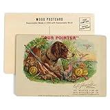 Our Pointer Brand Cigar Box Label, Hunting (4x6 Birch Wood Postcards, 2-Pack Stationary, Rustic Home Wall Decor)