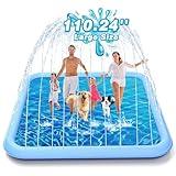 EPN Splash Pad, 110.24" Size Extra Large Sprinkler Play Mat for Dogs & Kids, Thicker Wading Pool Summer Outdoor Water Toys, Fun Backyard Fountain Play Pad for 3 Age+ Girls Boys Children & Pets