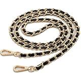 TENOC Universal Phone Crossbody Chain, Anti-theft Cell Phone Lanyard, Around The Neck Metal Cellphone Strap with Patch for Women, Black