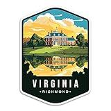 Richmond, Virginia State Travel Sticker Sticker Decal Notebook Car Laptop 4"x5.5" (Color)