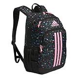 adidas Creator Laptop Backpack for Women and Men, Comfortable and Durable Small Athletic Bag, Speckle Black/Bliss Pink/Black, One Size