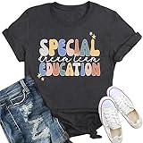 IFQ Women's Special Education Teacher Shirt SPED Team Teaching T-Shirt Teachers School Tee Grey