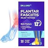 Dr. Luke Plantar Fasciitis Relief: 12H Herbal Foot Support Patches for Heel Discomfort – Natural Formula for Men & Women – 14 Patches